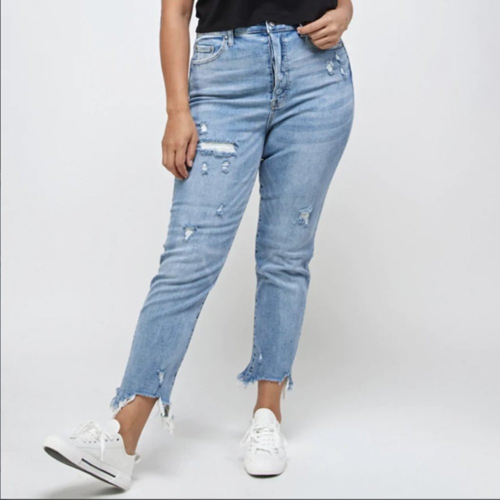 AFTER WERK Mid-rise Premium Straight Jeans Plus Size